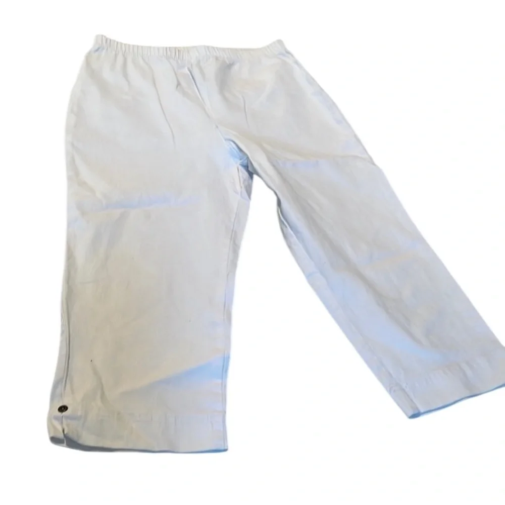 Route 66 size large white cropped stretch flat front elastic waist denim legging - Picture 2 of 12